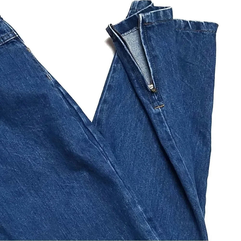 VINTAGE 90s Ultra High Rise Zipper Leg Jeans DR